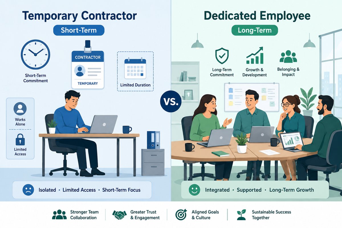 Temporary contractor vs dedicated employee comparison